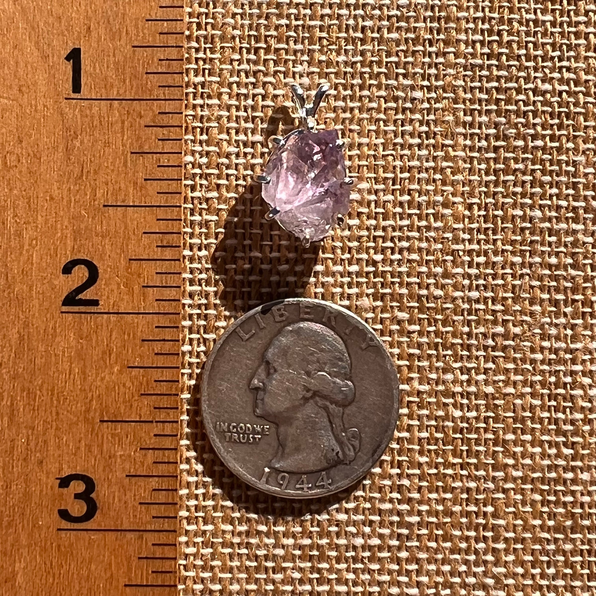 Amethyst Crystal Pendant Sterling Twin #7604-Moldavite Life