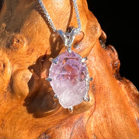 Amethyst Crystal Pendant Sterling Twin #7606-Moldavite Life