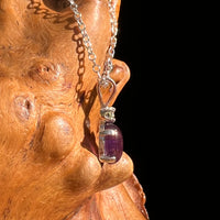 Amethyst & Moldavite Necklace Sterling Silver #8712-Moldavite Life