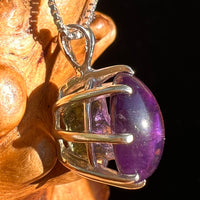 Amethyst & Moldavite Pendant Sterling Silver "Hidden Gem" #8865-Moldavite Life