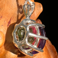 Amethyst & Moldavite Pendant Sterling Silver "Hidden Gem" #8865-Moldavite Life