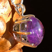 Amethyst & Moldavite Pendant Sterling Silver "Hidden Gem" #8866-Moldavite Life