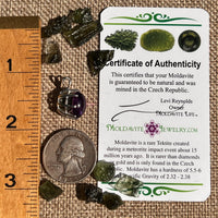 Amethyst & Moldavite Pendant Sterling Silver "Hidden Gem" #8866-Moldavite Life