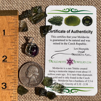 Amethyst & Moldavite Pendant Sterling Silver "Hidden Gem" #8867-Moldavite Life