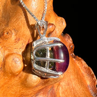 Amethyst & Moldavite Pendant Sterling Silver "Hidden Gem" #8867-Moldavite Life