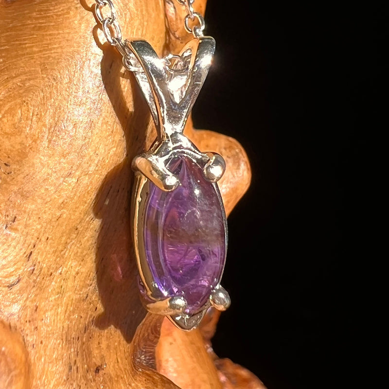 Amethyst Necklace Sterling Silver #6486-Moldavite Life