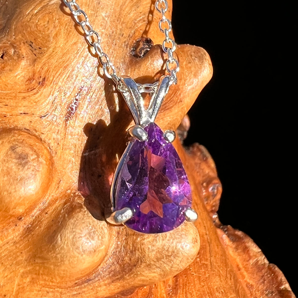 Amethyst Necklace Sterling Silver #8190-Moldavite Life