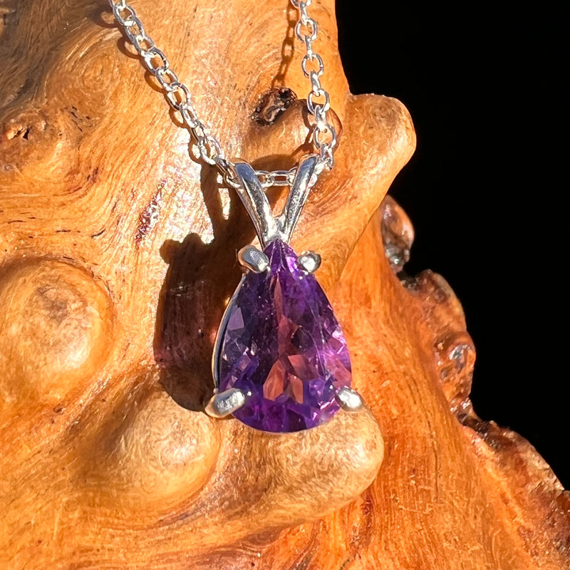 Amethyst Necklace Sterling Silver #8190-Moldavite Life