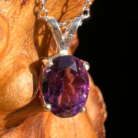 Amethyst Oval Necklace Sterling Silver #8717-Moldavite Life