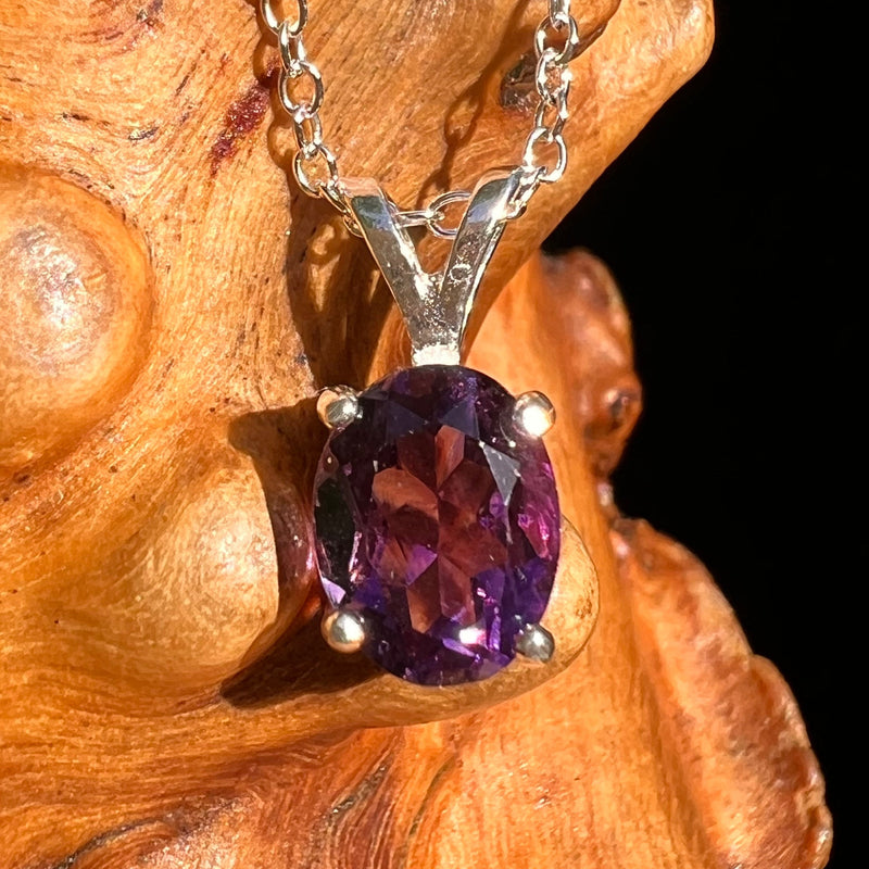 Amethyst Oval Necklace Sterling Silver #8717-Moldavite Life