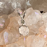 Anandalite & Moldavite Necklace Sterling #6004-Moldavite Life
