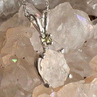 Anandalite & Moldavite Necklace Sterling #6007-Moldavite Life