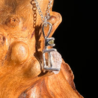 Anandalite & Moldavite Necklace Sterling #8206-Moldavite Life