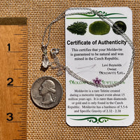 Anandalite & Moldavite Necklace Sterling #8206-Moldavite Life