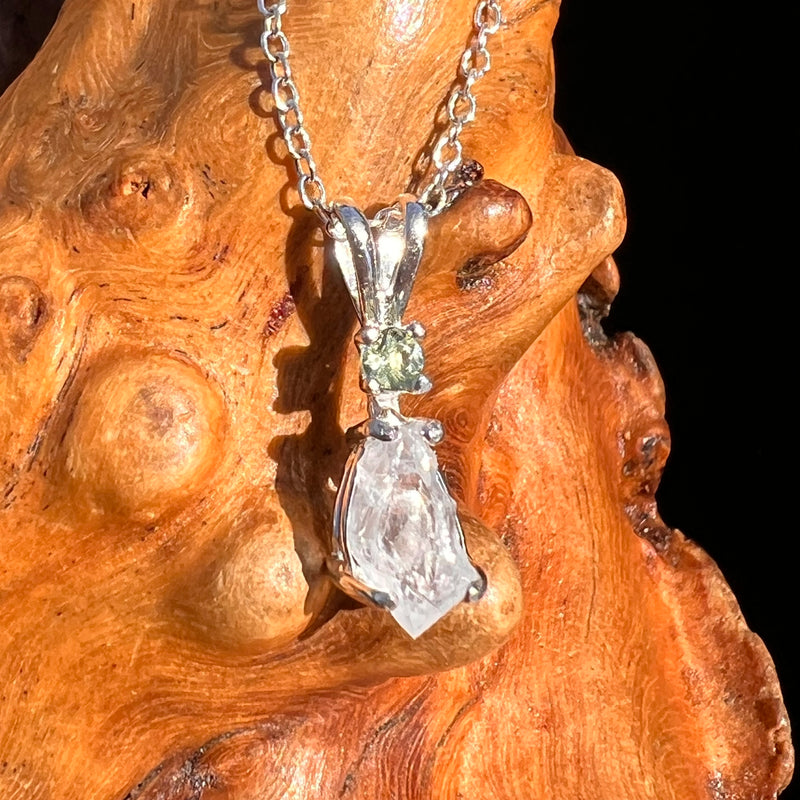 Anandalite & Moldavite Necklace Sterling #8207-Moldavite Life