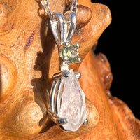 Anandalite & Moldavite Necklace Sterling #8208-Moldavite Life