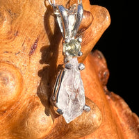 Anandalite & Moldavite Necklace Sterling #8209-Moldavite Life