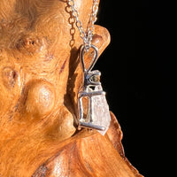Anandalite & Moldavite Necklace Sterling #8210-Moldavite Life