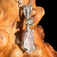 Anandalite & Moldavite Necklace Sterling #8211-Moldavite Life