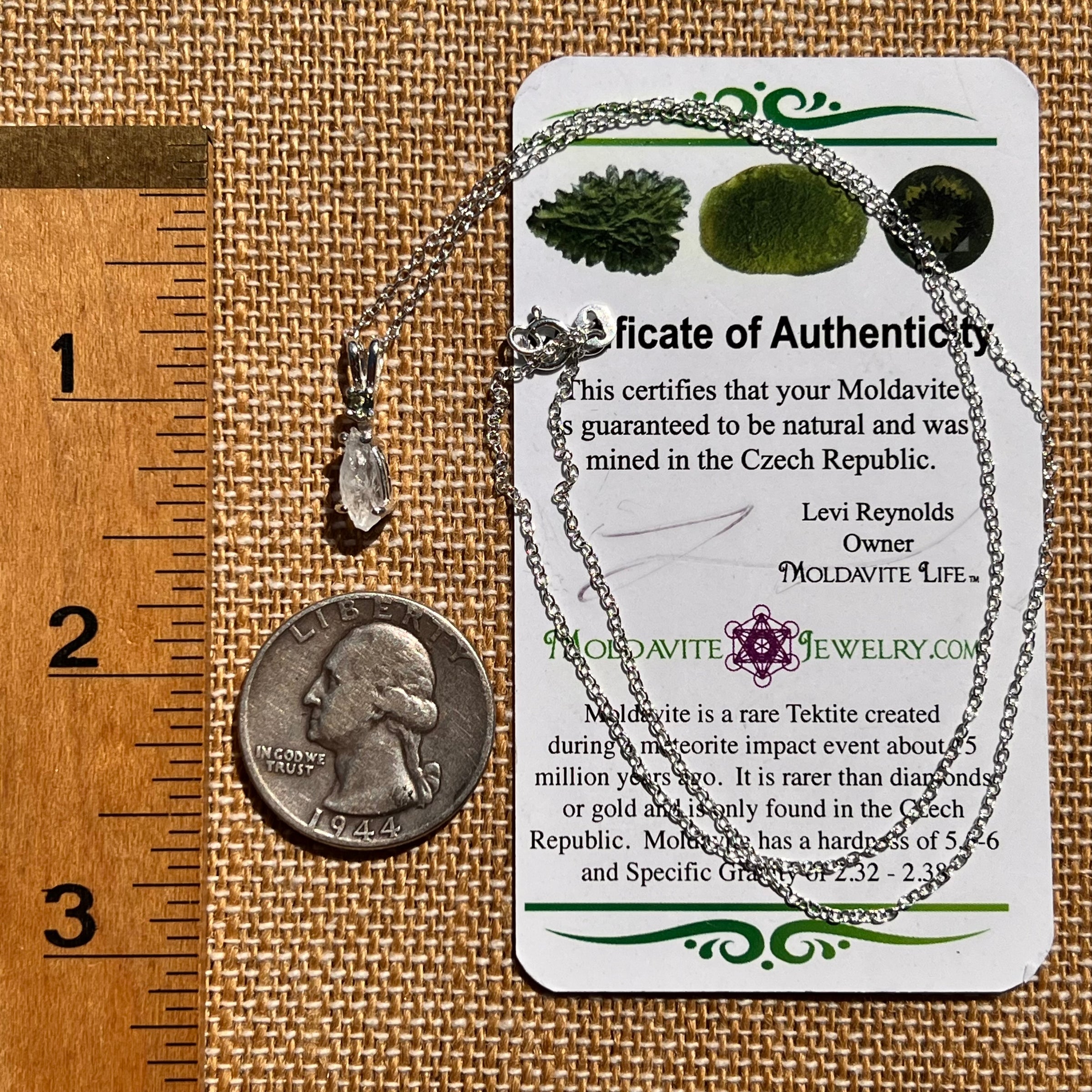 Anandalite & Moldavite Necklace Sterling #8211-Moldavite Life