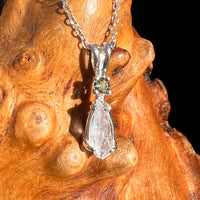 Anandalite & Moldavite Necklace Sterling #8211-Moldavite Life