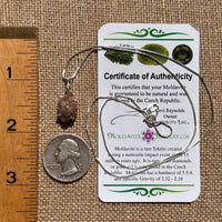 Anatase Rutile Psudomorph & Moldavite Necklace Sterling Silver #2630-Moldavite Life