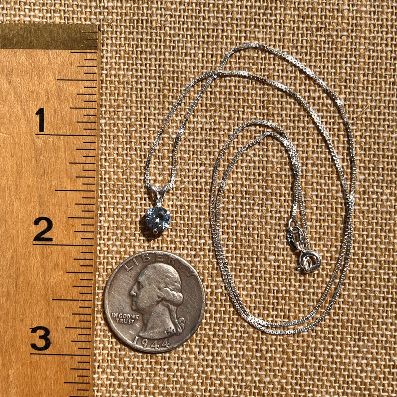 Aquamarine Necklace Sterling SIlver #6660-Moldavite Life