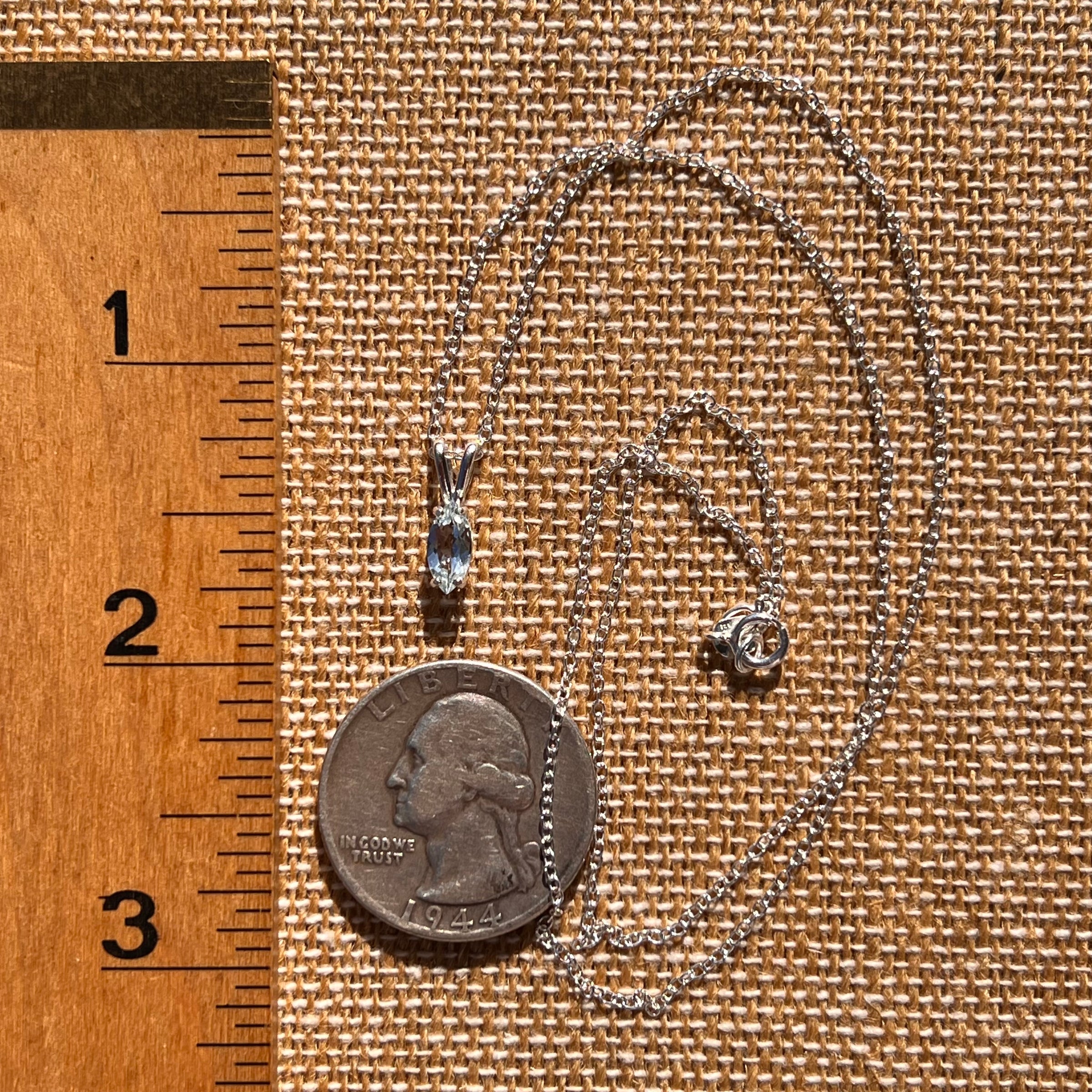 Aquamarine Necklace Sterling SIlver #7746-Moldavite Life