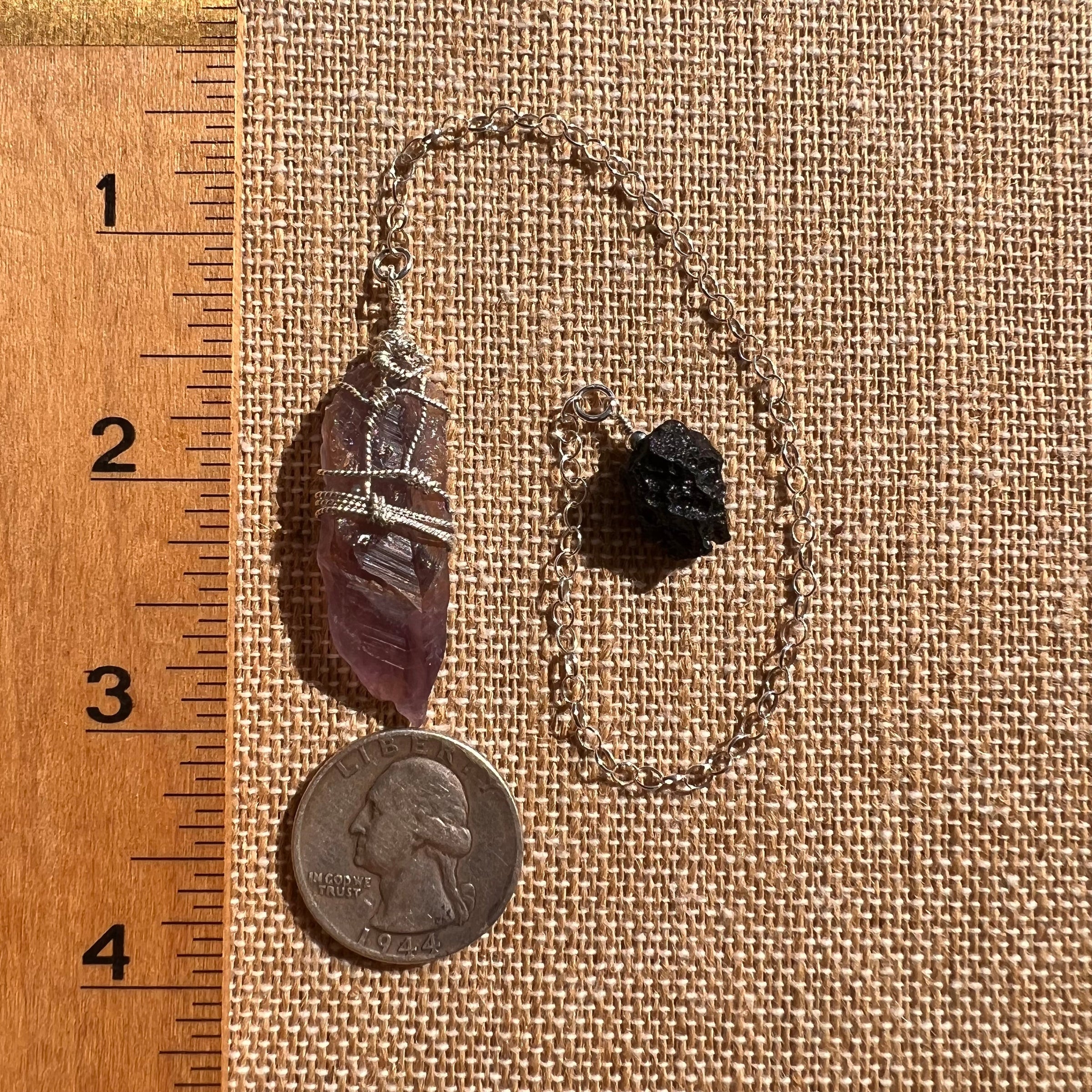 Auralite 23 & Indochinite Pendulum #7-Moldavite Life