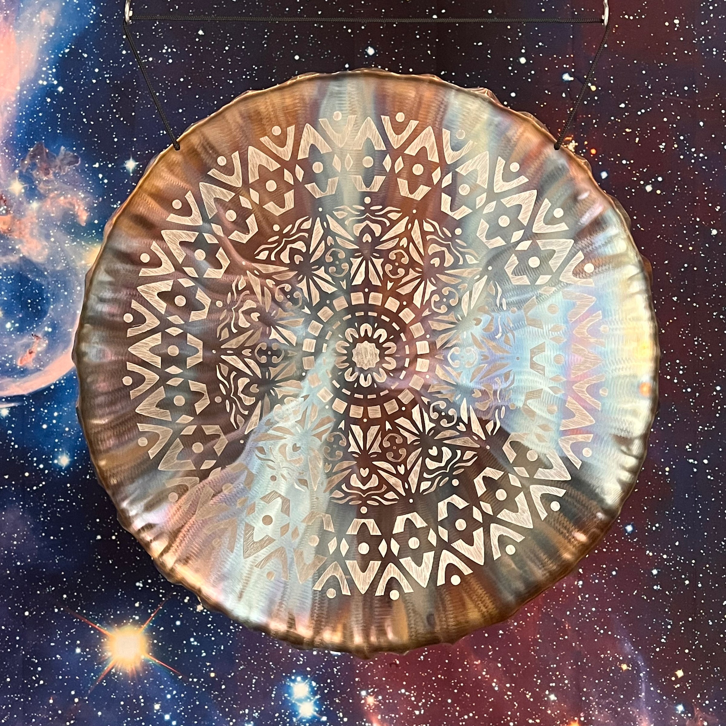 Aztec Sun Gong 20"-Moldavite Life