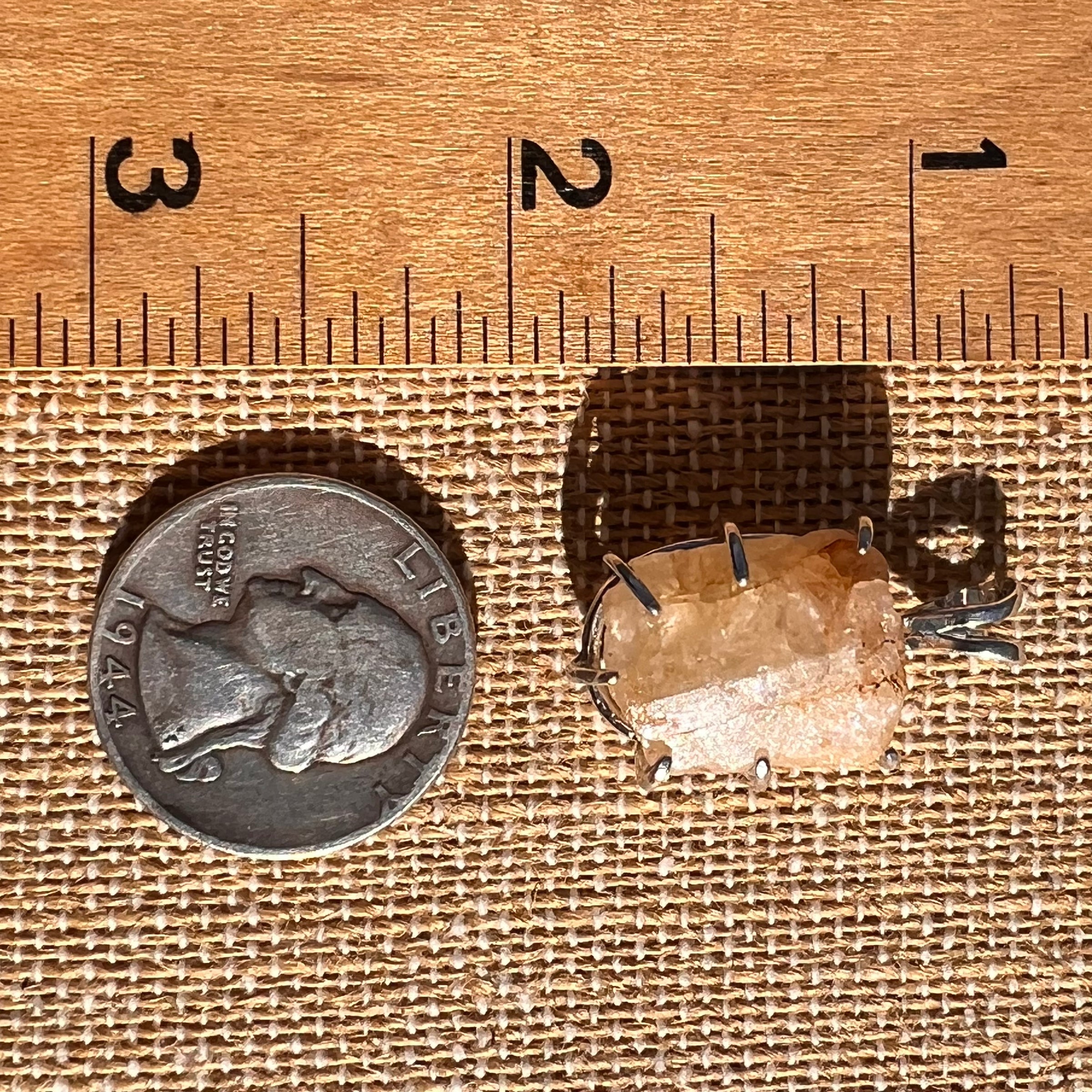 Raw Phenakite Pendant Sterling Silver Nigerian #7201