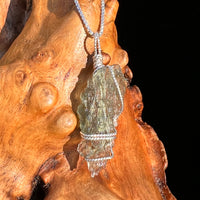 Besednice Moldavite Wire Wrapped Pendant Sterling #7513-Moldavite Life