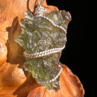 Besednice Moldavite Wire Wrapped Pendant Sterling #7514-Moldavite Life