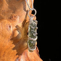Besednice Moldavite Wire Wrapped Pendant Sterling #7514-Moldavite Life