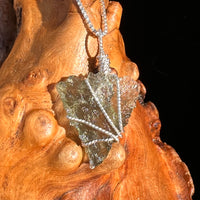 Besednice Moldavite Wire Wrapped Pendant Sterling #7516-Moldavite Life