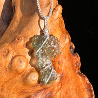 Besednice Moldavite Wire Wrapped Pendant Sterling #7518-Moldavite Life