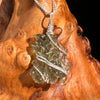 Besednice Moldavite Wire Wrapped Pendant Sterling #7519-Moldavite Life