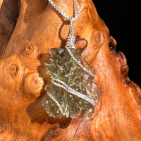 Besednice Moldavite Wire Wrapped Pendant Sterling #7519-Moldavite Life