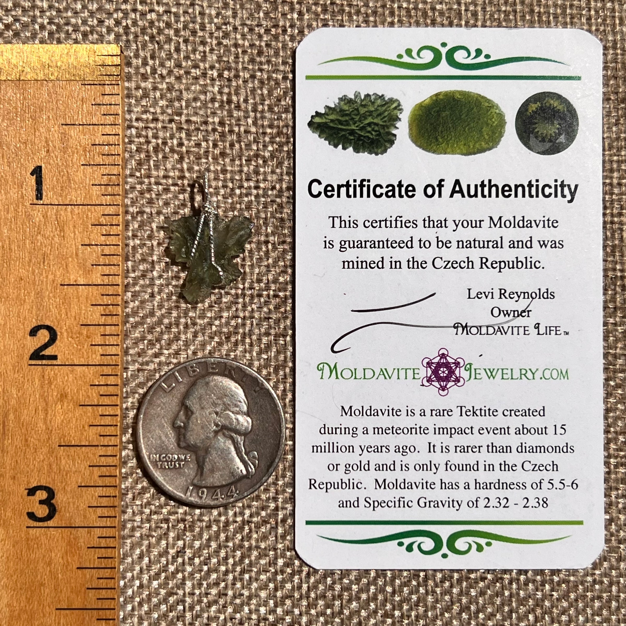 Besednice Moldavite Wire Wrapped Pendant Sterling Silver #8666-Moldavite Life