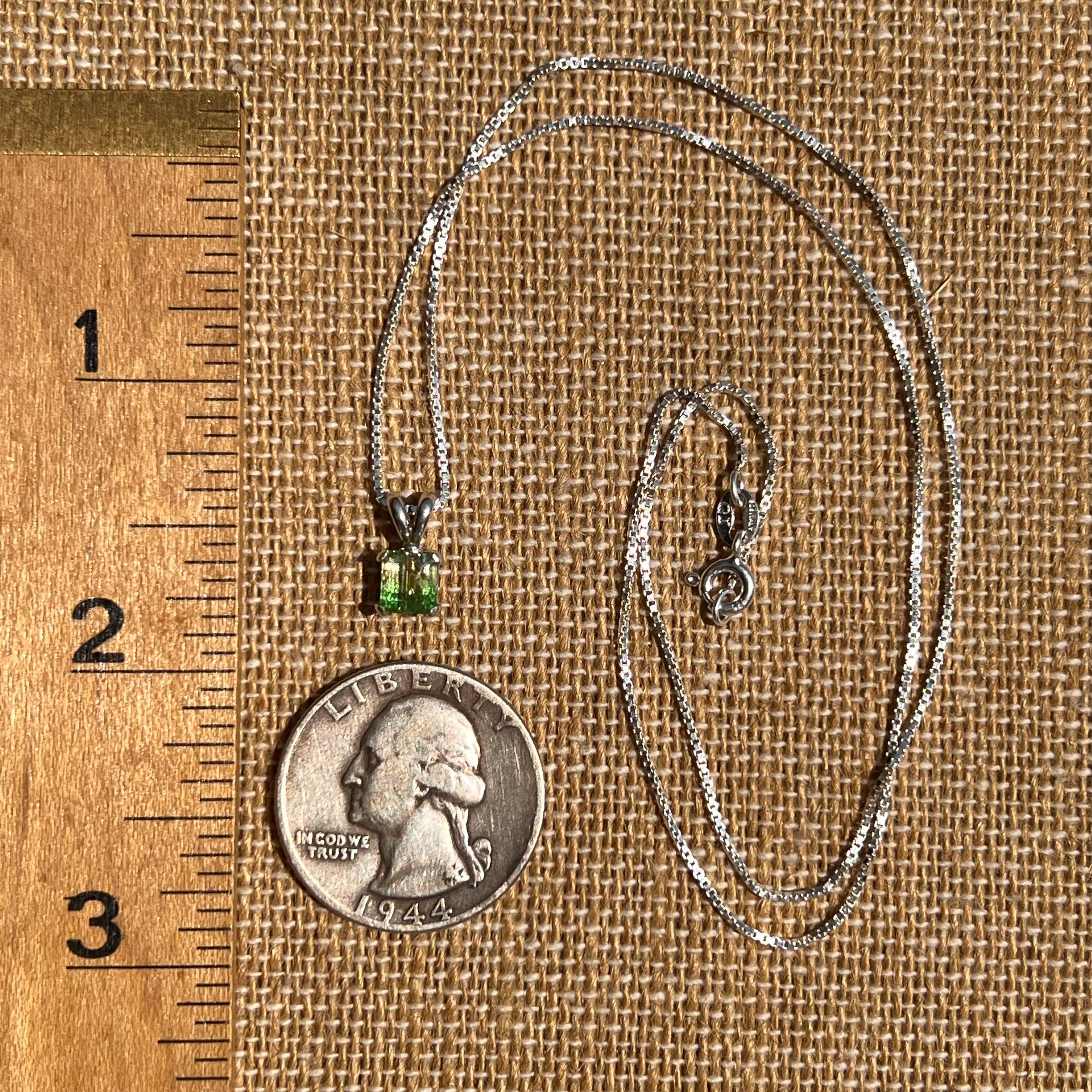 Bi-Color Green Tsavorite Garnet Necklace Sterling #6753-Moldavite Life