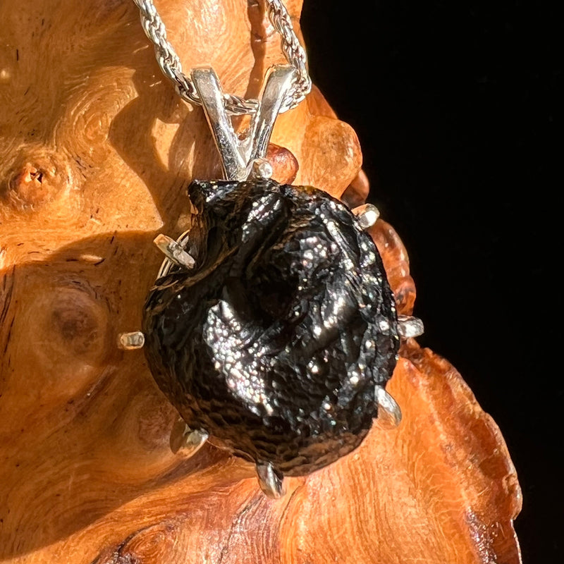 Billitonite & Moldavite Pendant Sterling Silver #5818-Moldavite Life