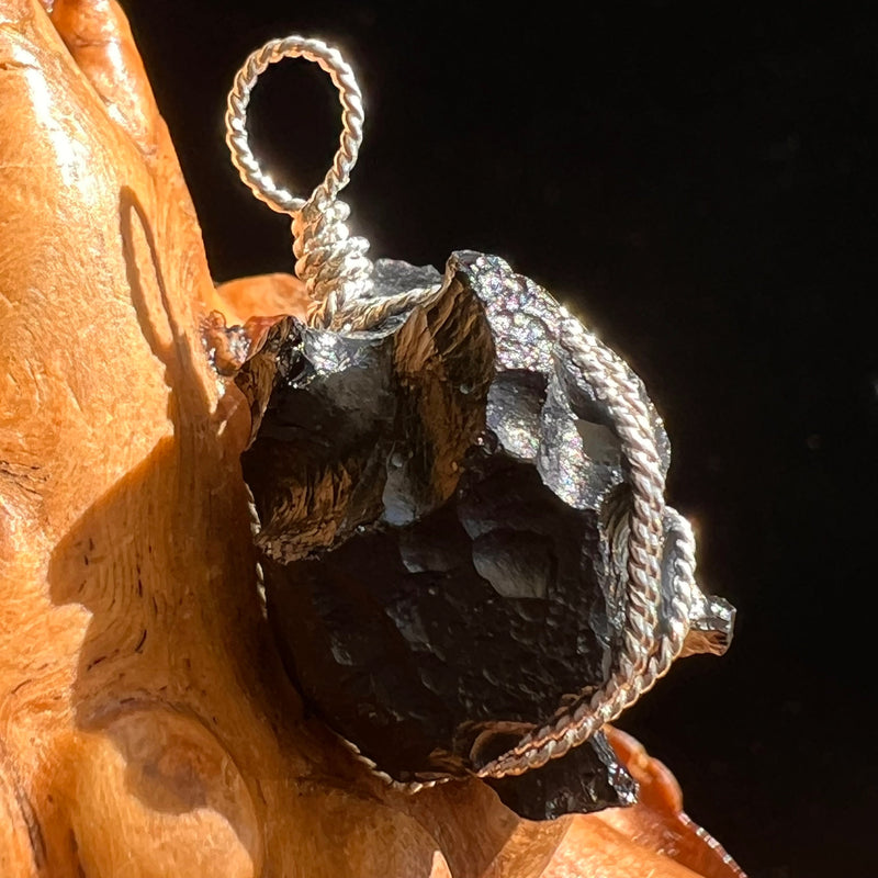 Billitonite Pendant Sterling Silver Wire Wrapped #5830-Moldavite Life