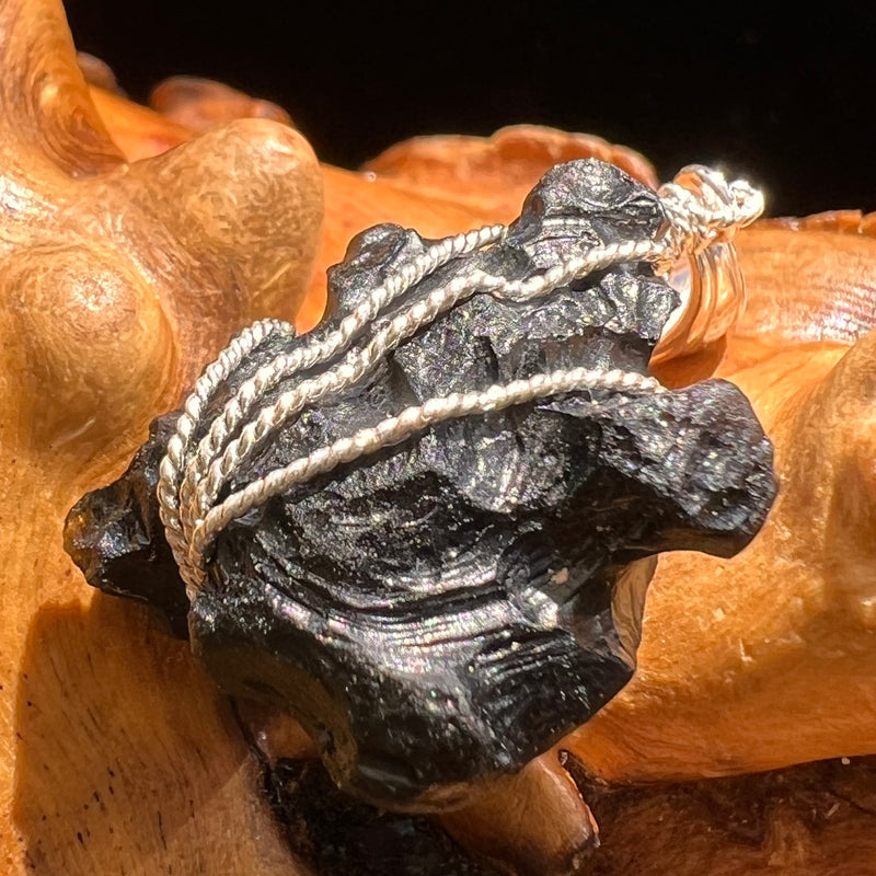 Billitonite Pendant Sterling Silver Wire Wrapped #5831-Moldavite Life