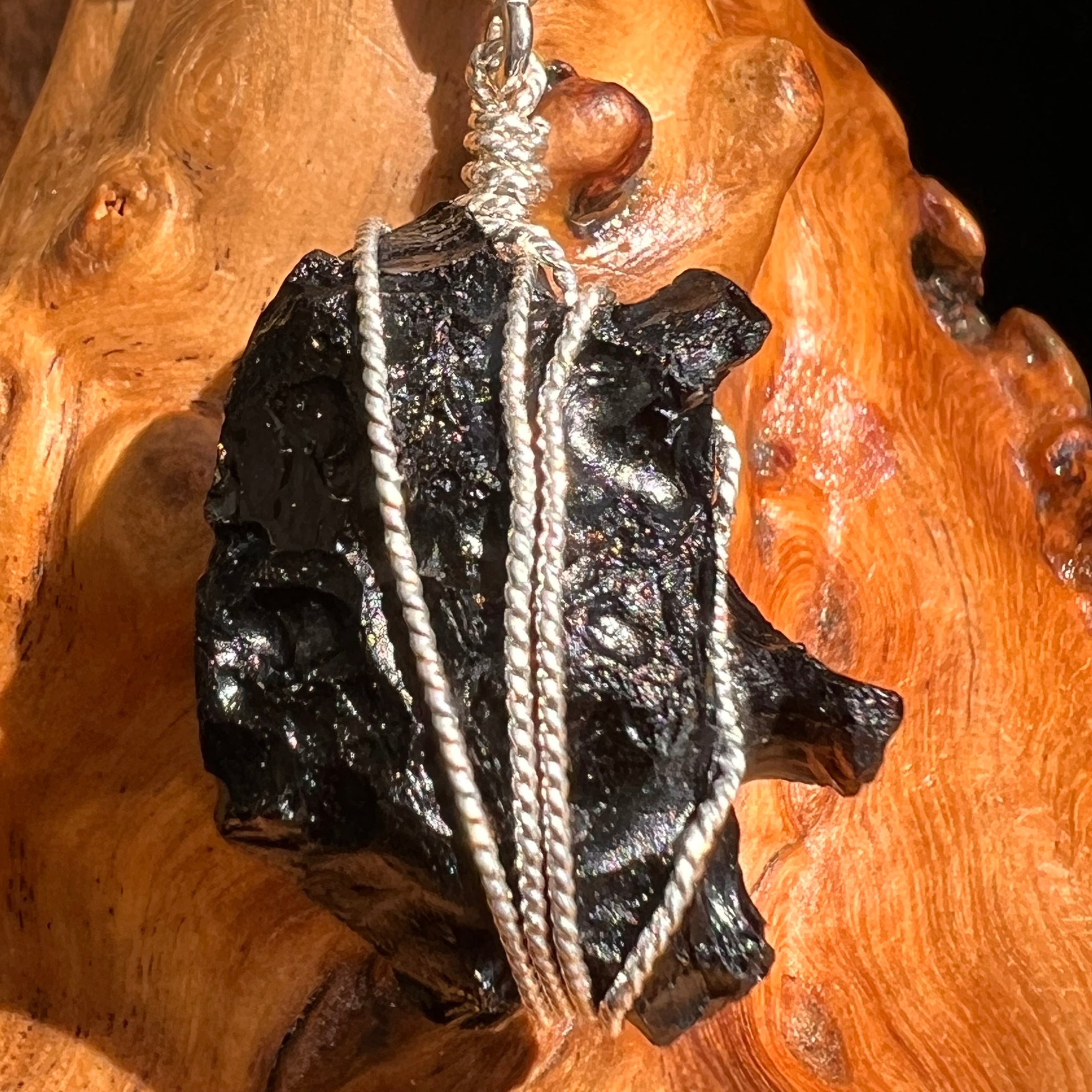 Billitonite Pendant Sterling Silver Wire Wrapped #5834-Moldavite Life
