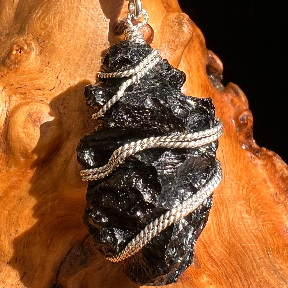 Billitonite Pendant Sterling Silver Wire Wrapped #5835-Moldavite Life