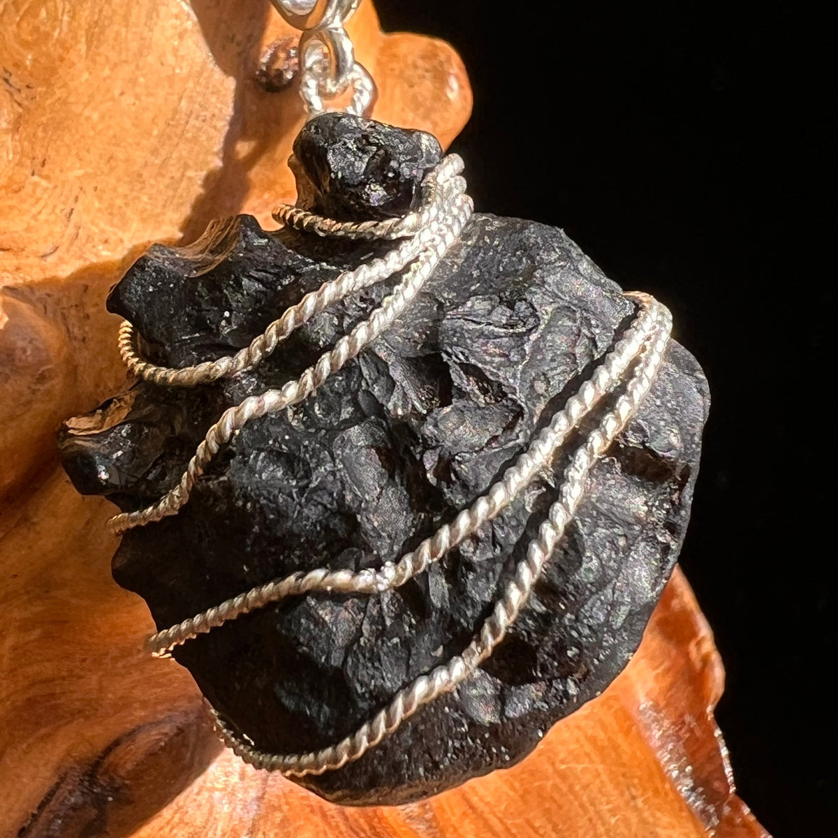Billitonite Pendant Sterling Silver Wire Wrapped #5838-Moldavite Life