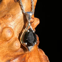 Black Tourmaline Drop Pendant Sterling #6183-Moldavite Life