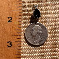 Black Tourmaline Drop Pendant Sterling #7747-Moldavite Life