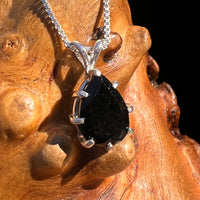 Black Tourmaline Drop Pendant Sterling #7747-Moldavite Life