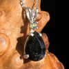 Black Tourmaline & Moldavite Necklace Sterling #6181-Moldavite Life